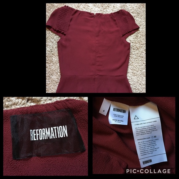 Reformation Orlando Dress-Garnet Sz 4 NWOT - Picture 4 of 7
